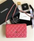 Сумка Ch*nel WOC Wallet On Chain Caviar Coral Pink